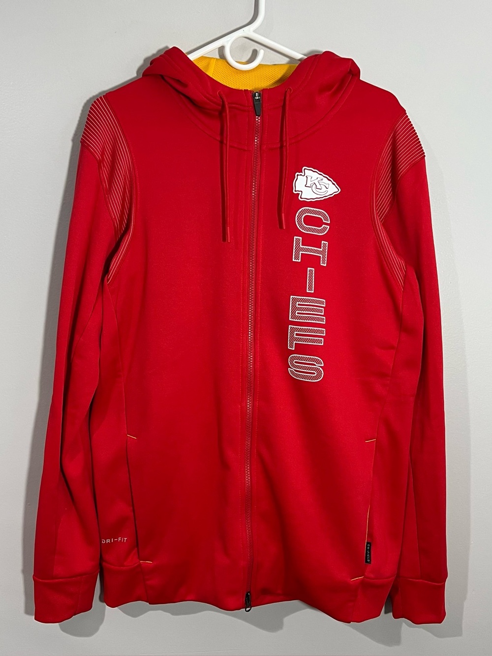 Nike NFL Kansas City Chiefs Football Red Full Zip Hoodie Jacket Mens Medium